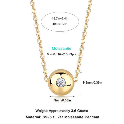 Moissanite Pendant Necklace — Luxury S925 Silver, Adjustable Length - Image 4
