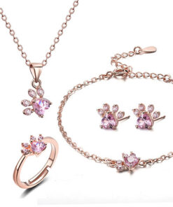 Pink Crystal Jewelry Set