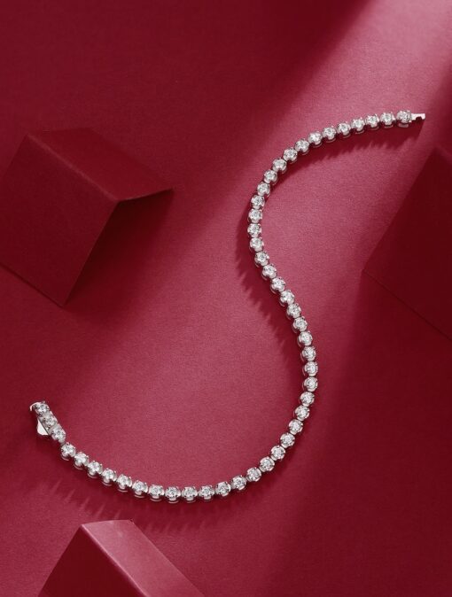 Moissanite Tennis Bracelet — Luxury S925 Silver, 165mm Length - Image 5